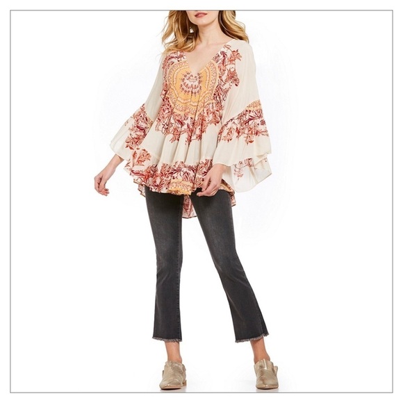 NWOT Free People Sunset Dreams Boho Tunic Blouse - Picture 7 of 8
